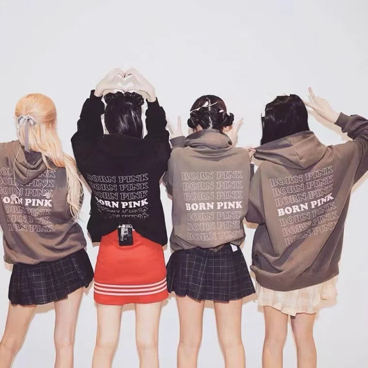 

Korean Style KPOP BP Women Hoodies Sweatshirt Black Long Sleeve B Link Women Hoodies Pullovers