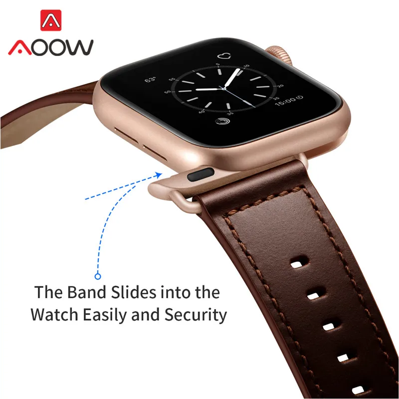Genuine Leather Strap for Apple Watch iwatch 7 6 5 4 3 2 SE 38mm 42mm 41mm 40mm 44mm 45mm Men Women Crazy Horse Leather Band