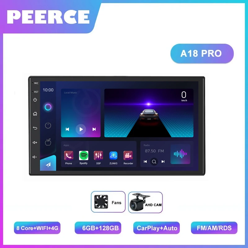

Автомагнитола Carplay, 2 Din, Android, 7 дюймов, 4 ГБ, 64 ГБ, мультимедийный плеер, DSP, RDS, AHD, GPS, Wi-Fi, Авторадио для Toyota Prado 1996-2002 95