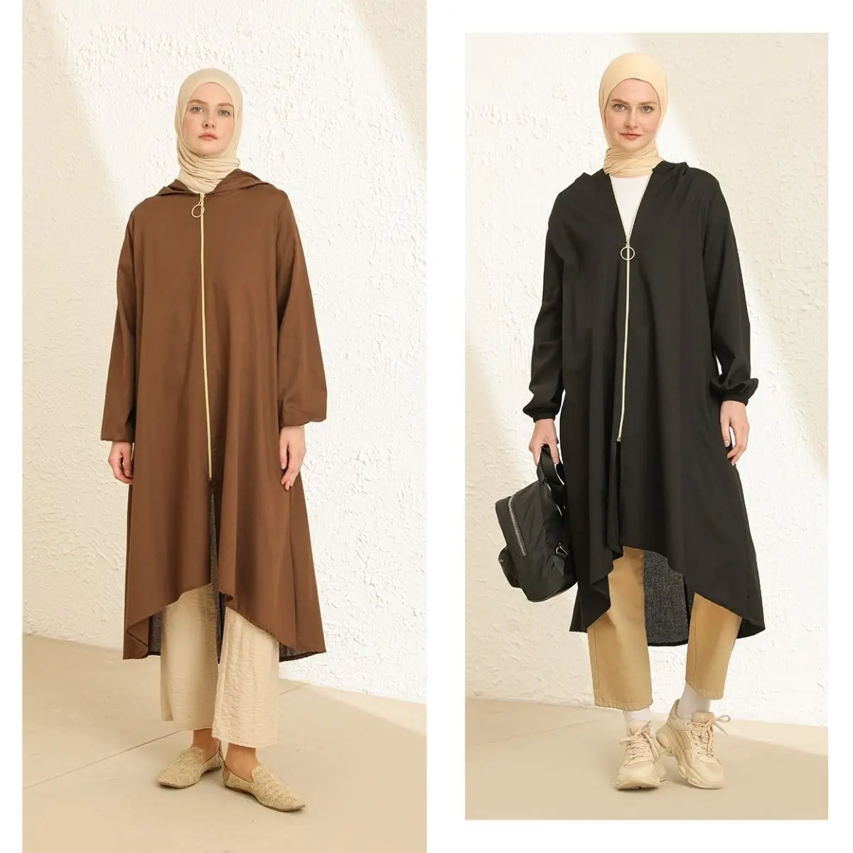 

Шапка с капюшоном, на молнии, с длинным рукавом