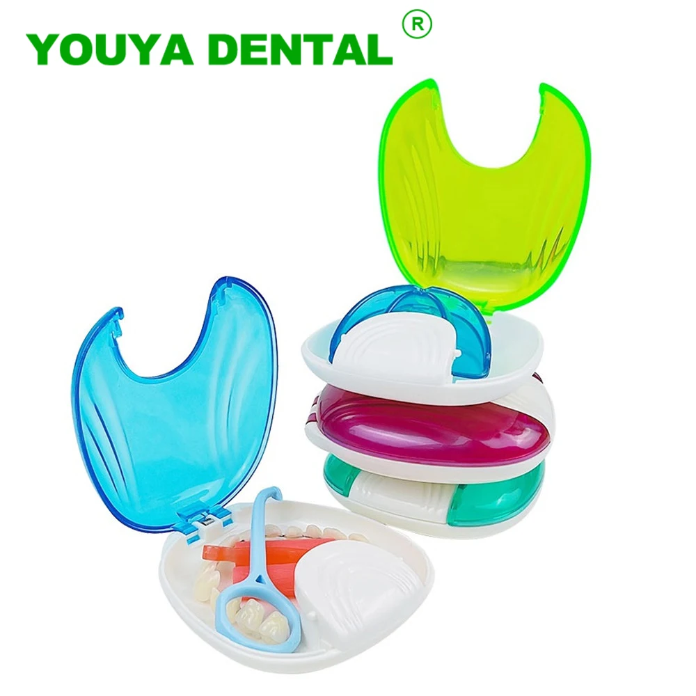 

Dental Retainer Press-to-Open Orthodontic Denture Box Case Fake Teeth Braces Storage Box Container Organizer Oral Care Supplies