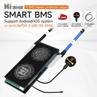 hibms smart bms bluetooth lifepo4 4s 12v 8s24v 16s48v li ion battery solar inverter outdoor power home energy storage rv scooter