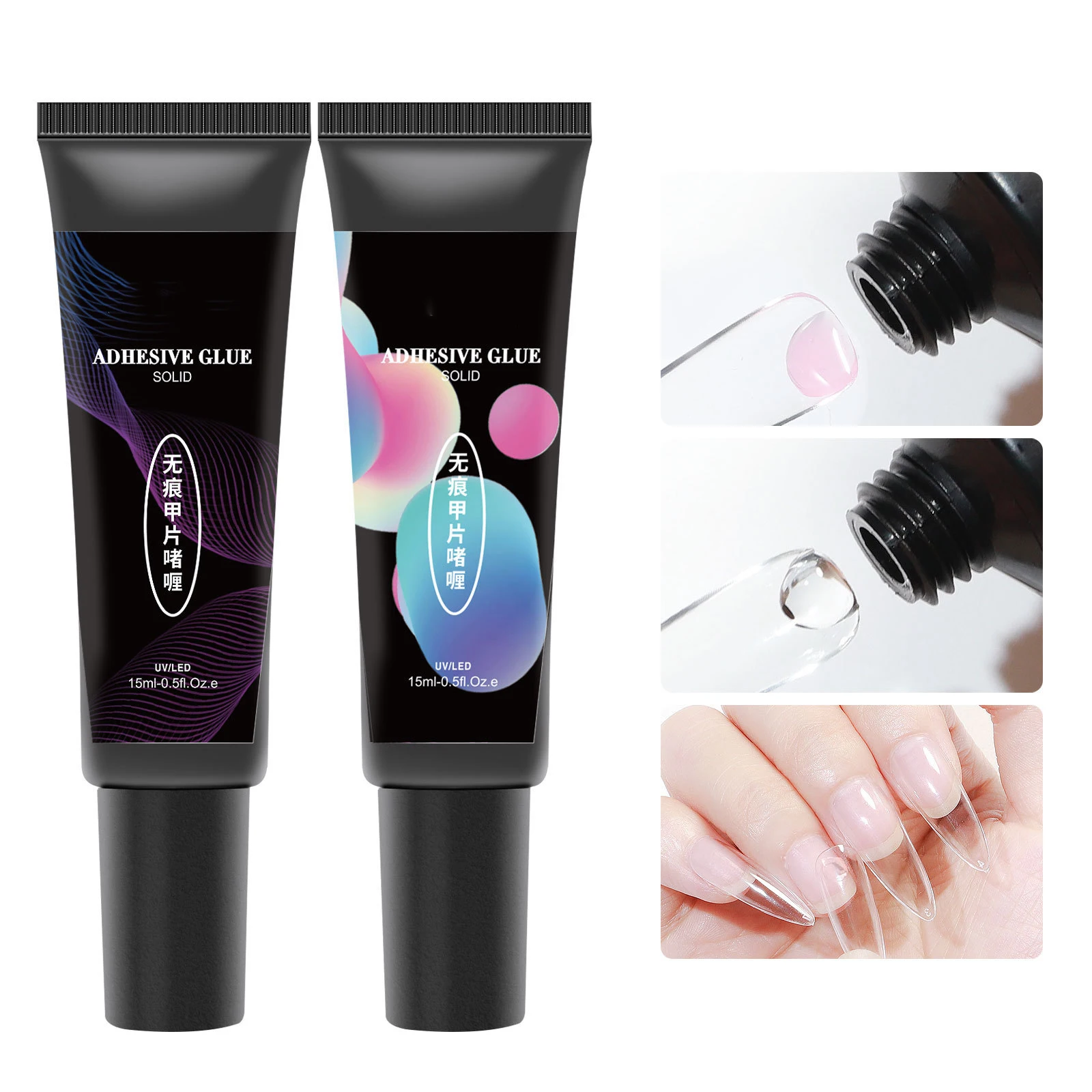

1 bottle 15ml New Nail Tips Gel Transparent/Pink Soak Off UV LED Nail Gel Varnish Exresnion Nails Stick Decoration Manicure Glue