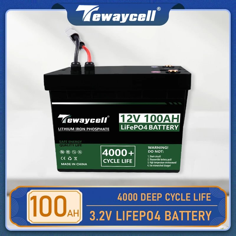 12V 100Ah LiFePO4 Battery 12.8V Lithium Iron Phosphate for Replacing Most of Backup Power Home Solar Energy Storage UPS tax free