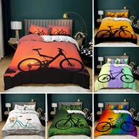 Summer Sports Style Bicycle Comforter Bedding sets Duvet cover pillowcase Queen King Bedclothes child teens best gift