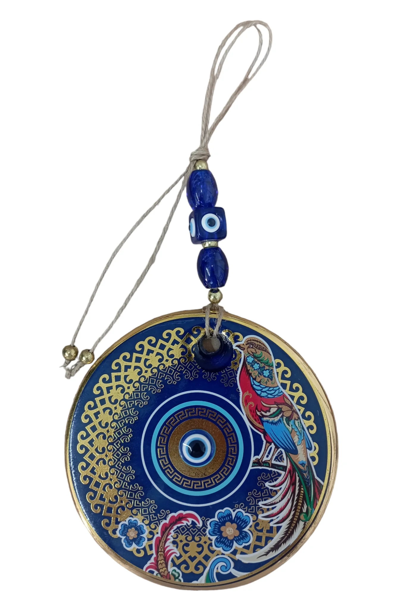 Позолоченная летящая птица цветок и сглаза украшение для стен из бисера