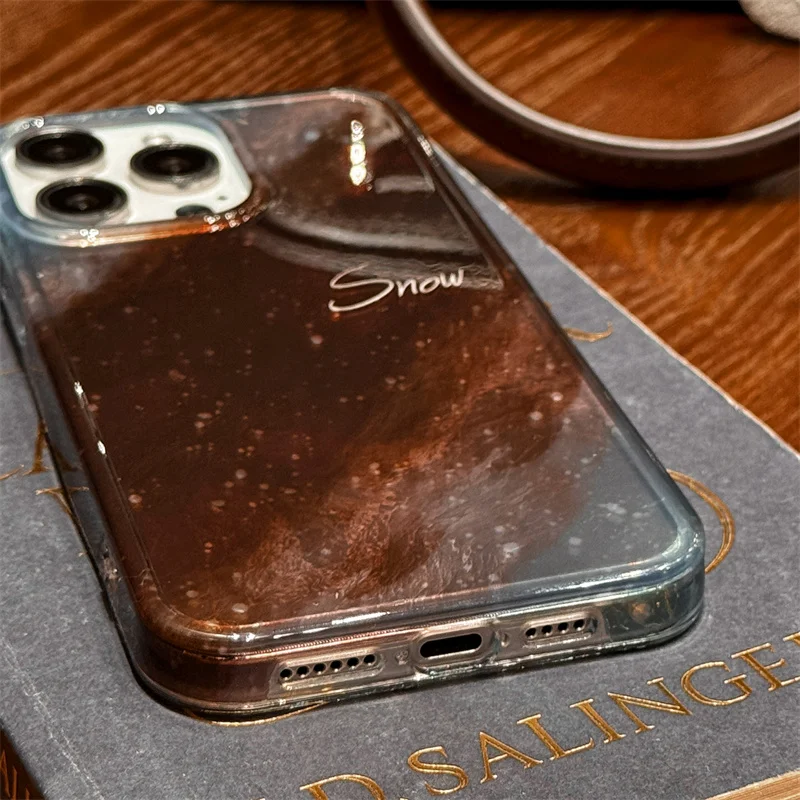 Зимний падающий снежный чехол для телефона iPhone 16 Pro 15 Max модные милые защитные