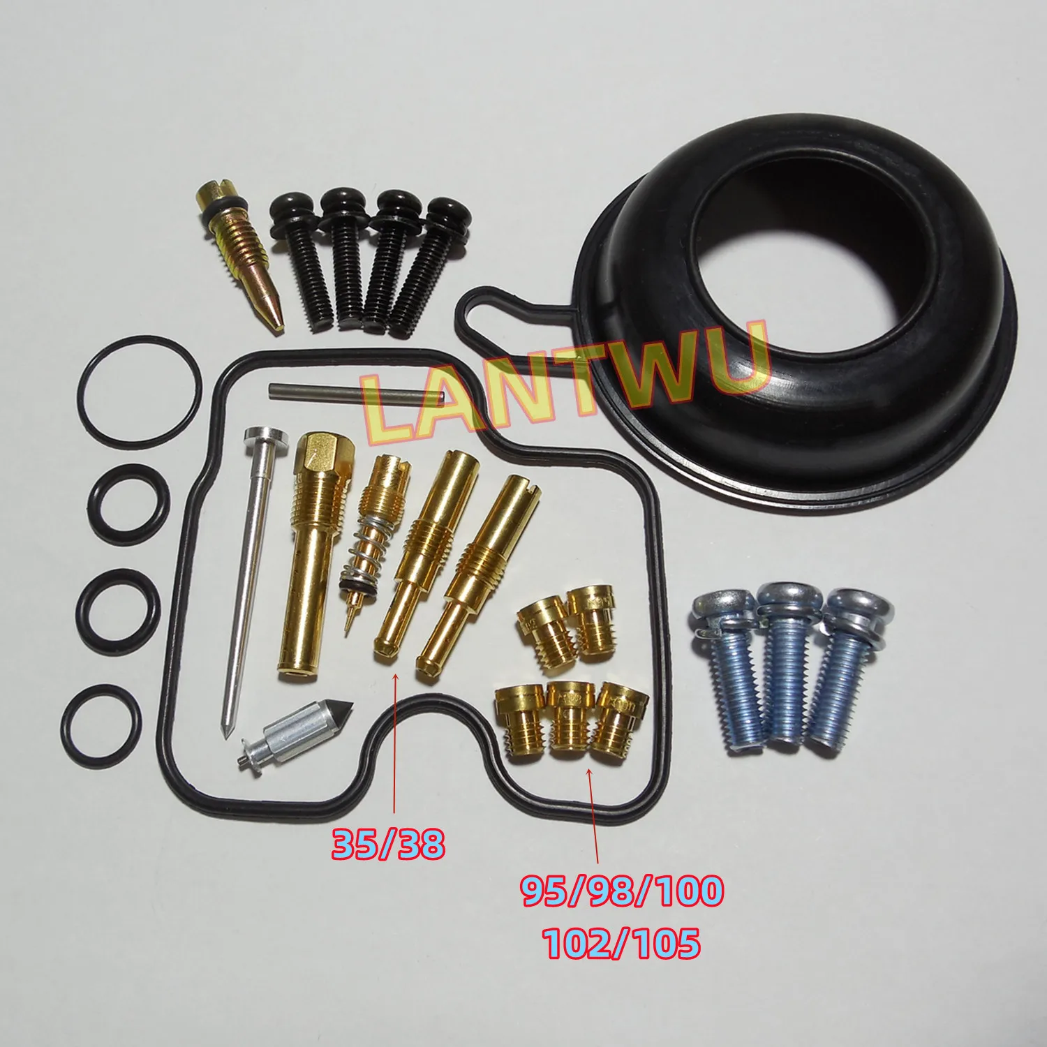 For Honda MC22/CBR22 CBR250RR Motorcycle Keihin Carburetor Repair Kit with Vacuum Diaphragm/Rubber Seal and Mounting Screws
