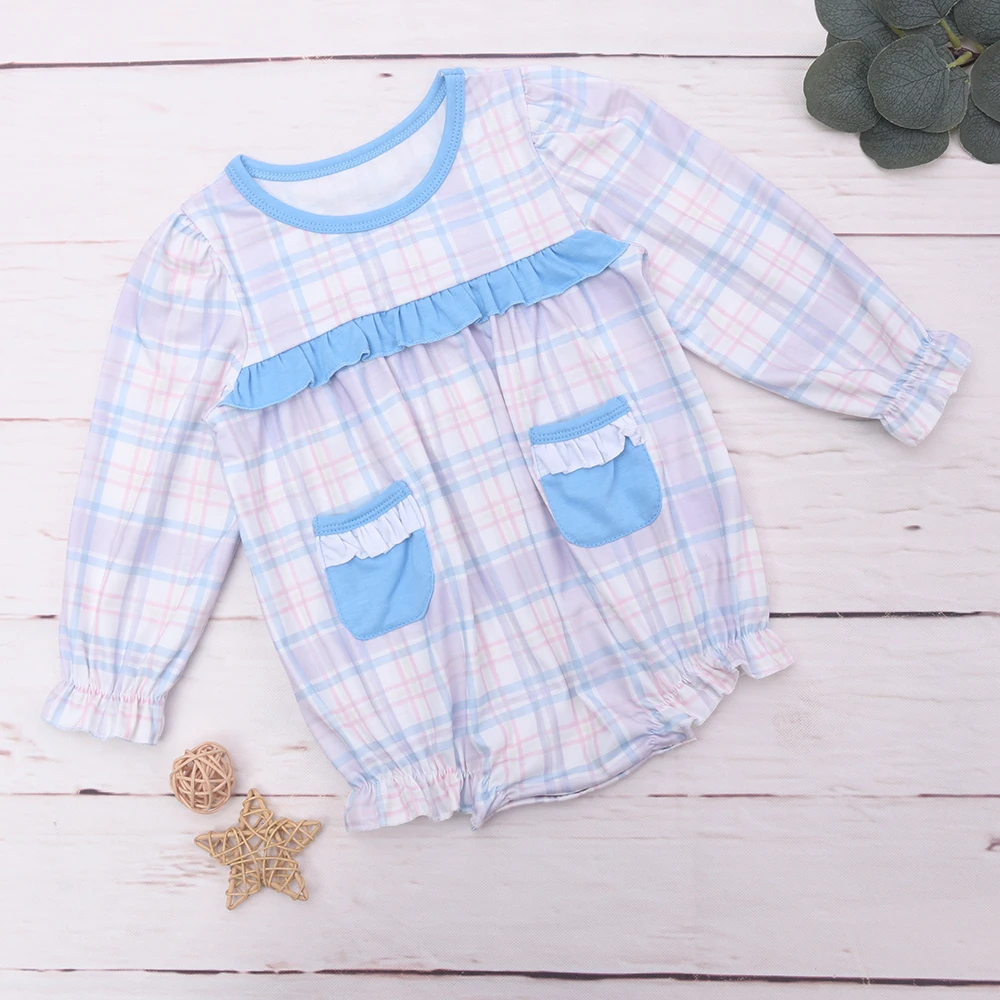 

2022 New Born Jumpsuit Baby Boy Clothes Infant Romper Sleeve Bluey T-shirt Shorts Lattice Bodysuit Print Outfits For 0-3T Babi
