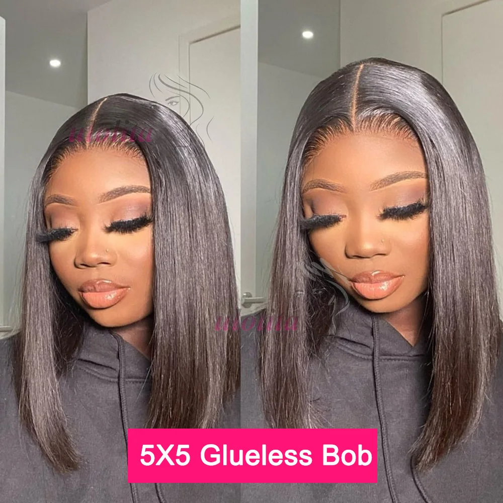 Парики боб парики из человеческих волос прямые волосы на сетке спереди короткие