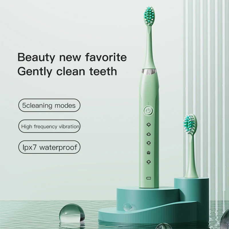 Sonic Electric Toothbrush for Adults Children Ultrasonic Automatic Vibrator Whitening Ipx7 Waterproof Brush Head Battery Type enlarge