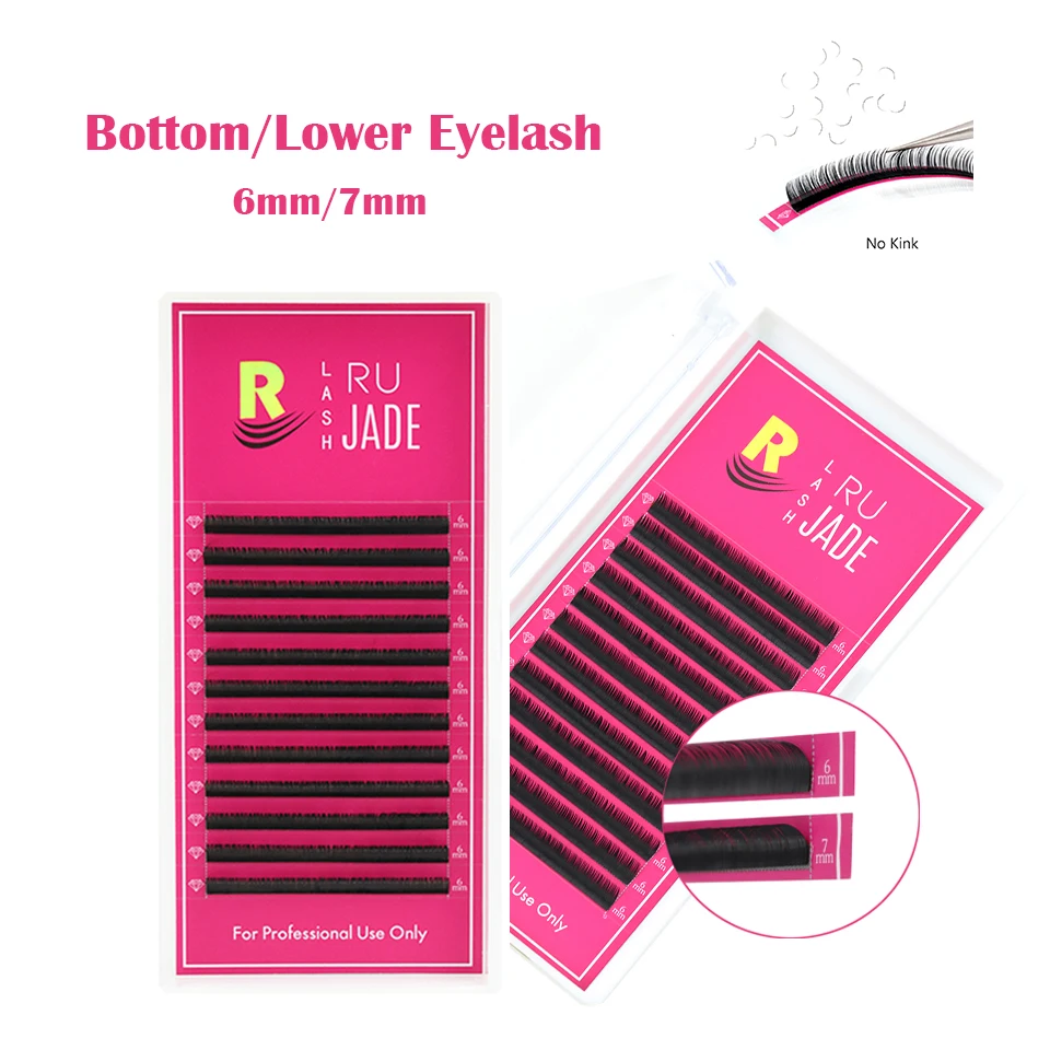 

Rujade 5-7mm Mix Natural Lower Lash Short Faux Mink Under Eyelash Matte Black Volume Lash Individual Bottom Eyelashes Extension