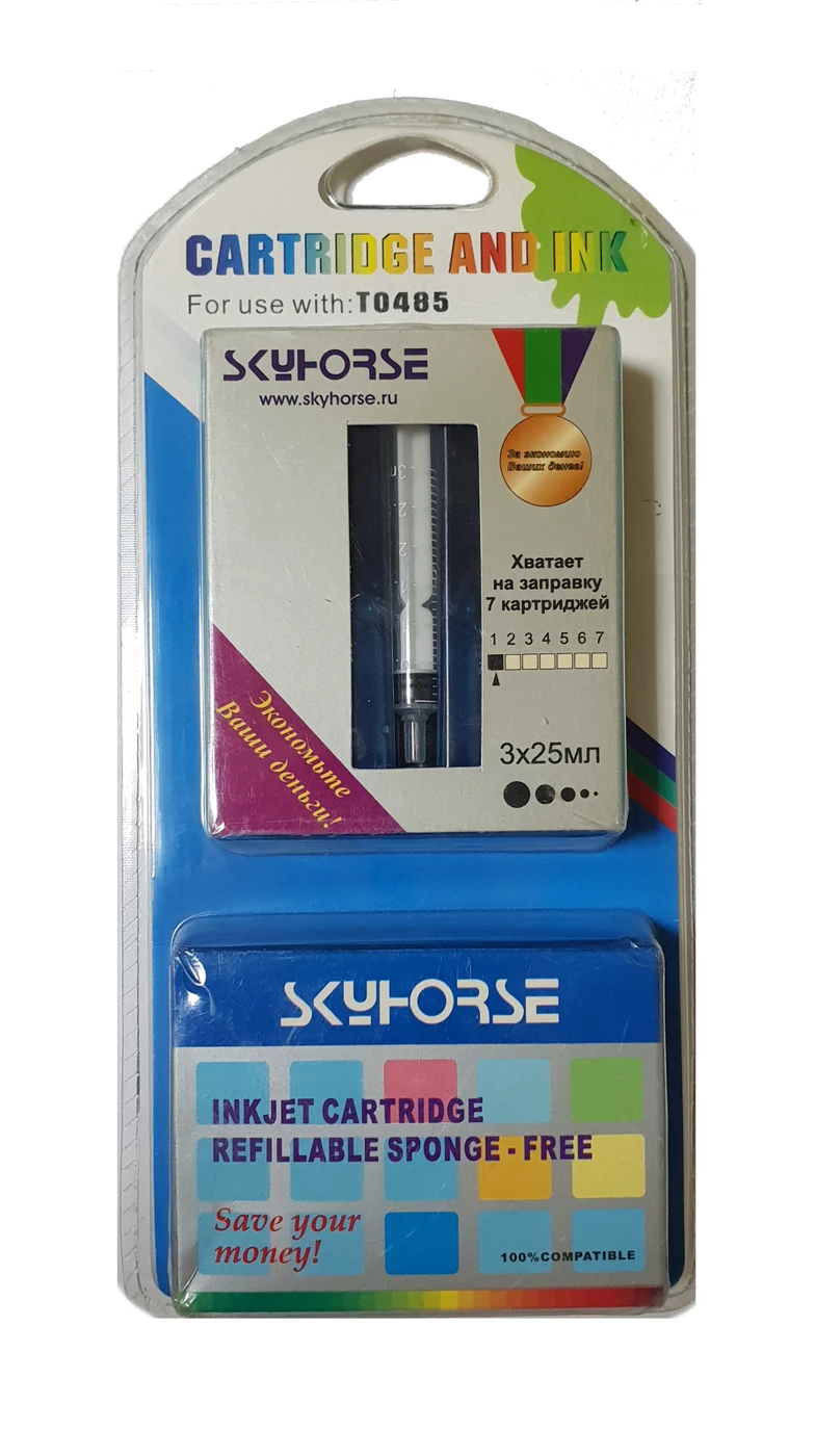 Чернила SkyHorse СВЕТЛО-СИНИЙ для заправки картриджей Epson STYLUS Photo RX620 R300 R300M R320 RX500 R200