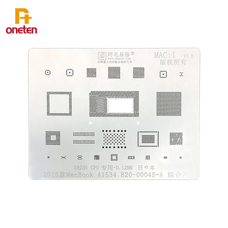 

Amao Bga Reballing Stencil MAC For Apple Macbook A2159 A1707 A1706 A1534 A1989 MAC SSD Hard Disk CPU Power IC Nand Reball Net