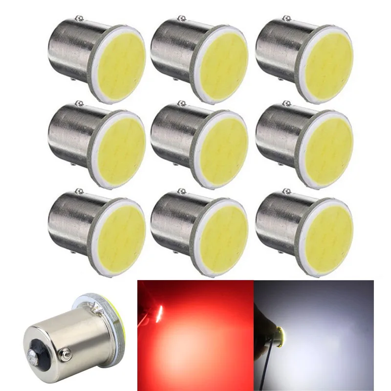 

10Pcs S25 P21W 1157 Bay15d 1156 BA15S COB Car Motorcycle LED Bulb Turn Signal Reverse Lamp Parking Brake Light Steering Driving