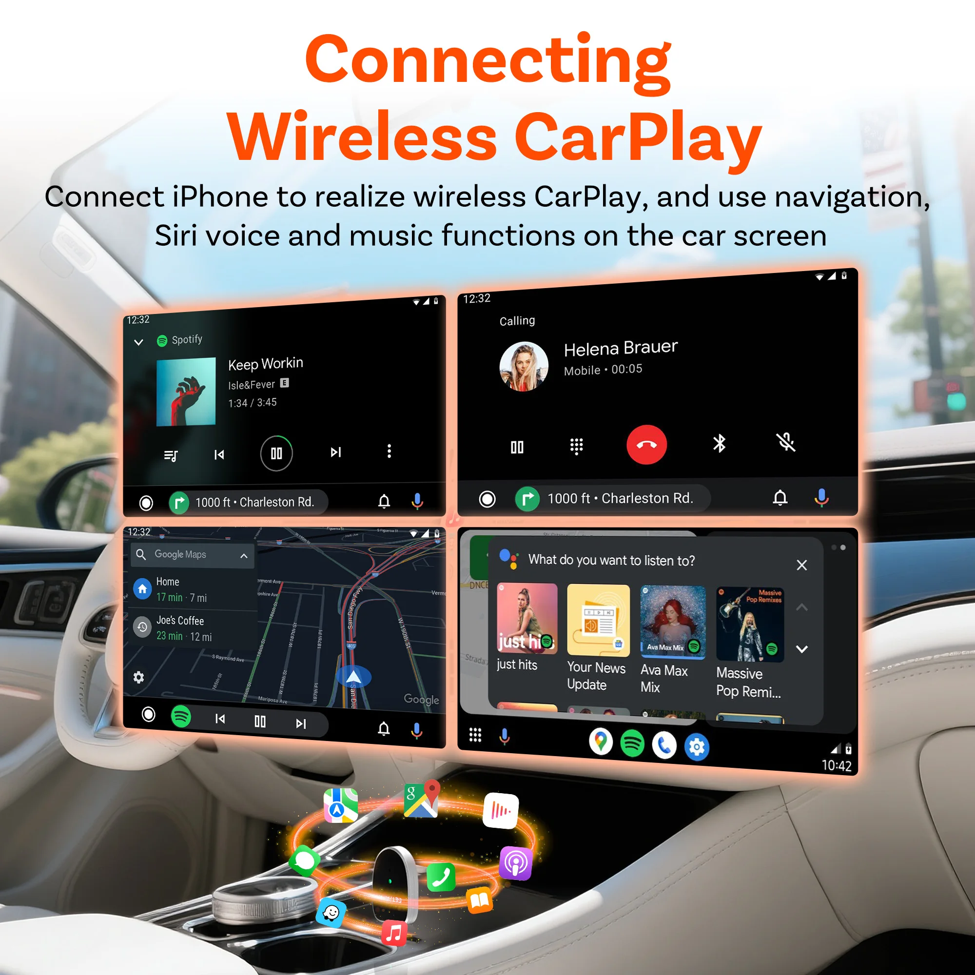 Фото Мини-адаптер GetPairr USB-ключ, проводной к беспроводному CarPlay Android Auto 2 в 1, автомобильные аксессуары для Chevrolet Ford Toyota VW Benz №3