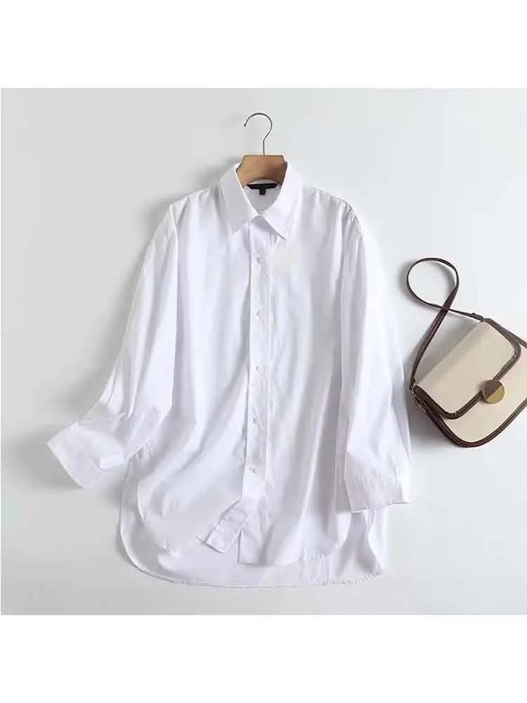 

KLKXMYT TRAF женская рубашка 2023 летние новые модные хлопковые блузки винтажные женские рубашки на пуговицах с длинным рукавом шикарный топ