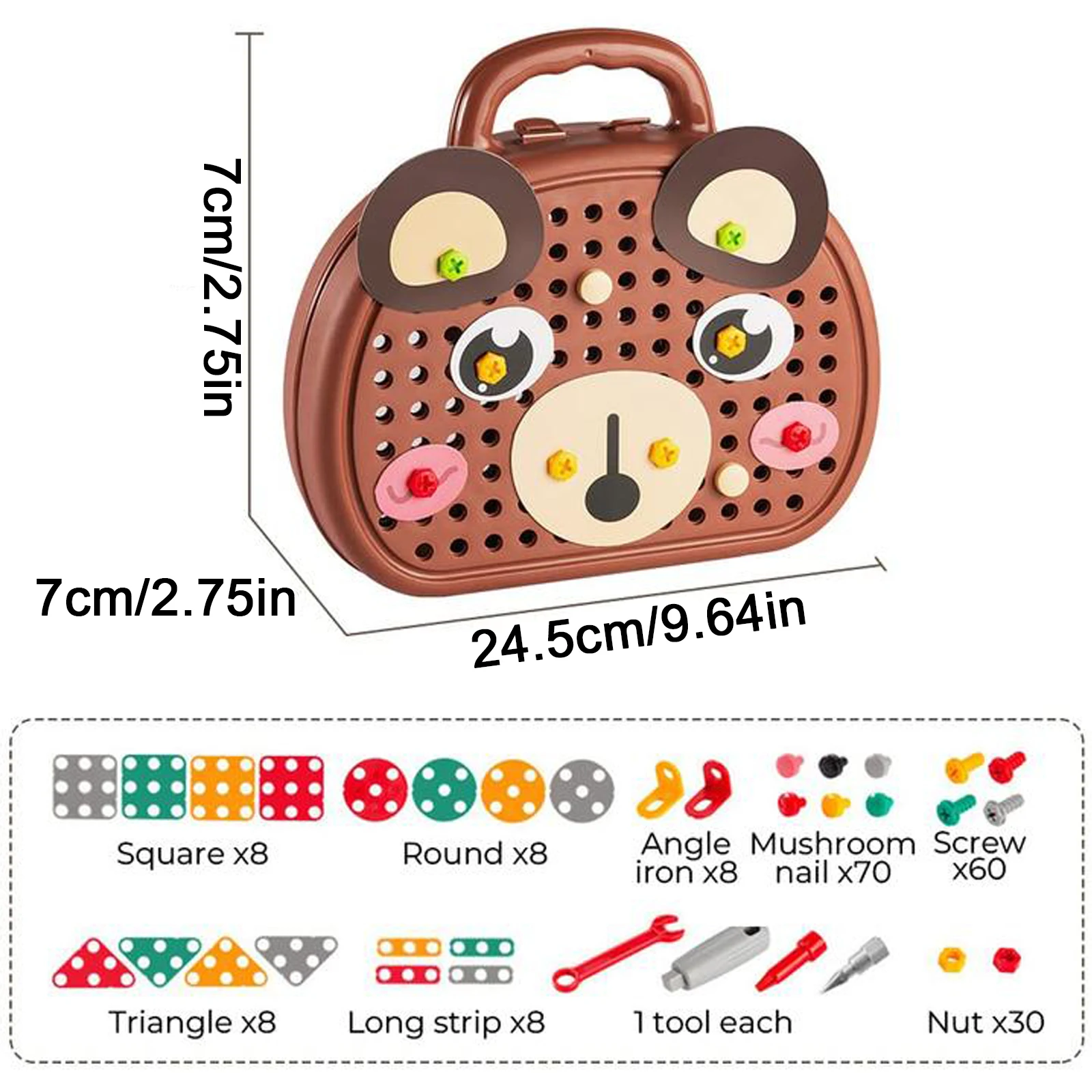 Детский ящик для инструментов с дрелью из 203 предметов: Развивающий набор сборки