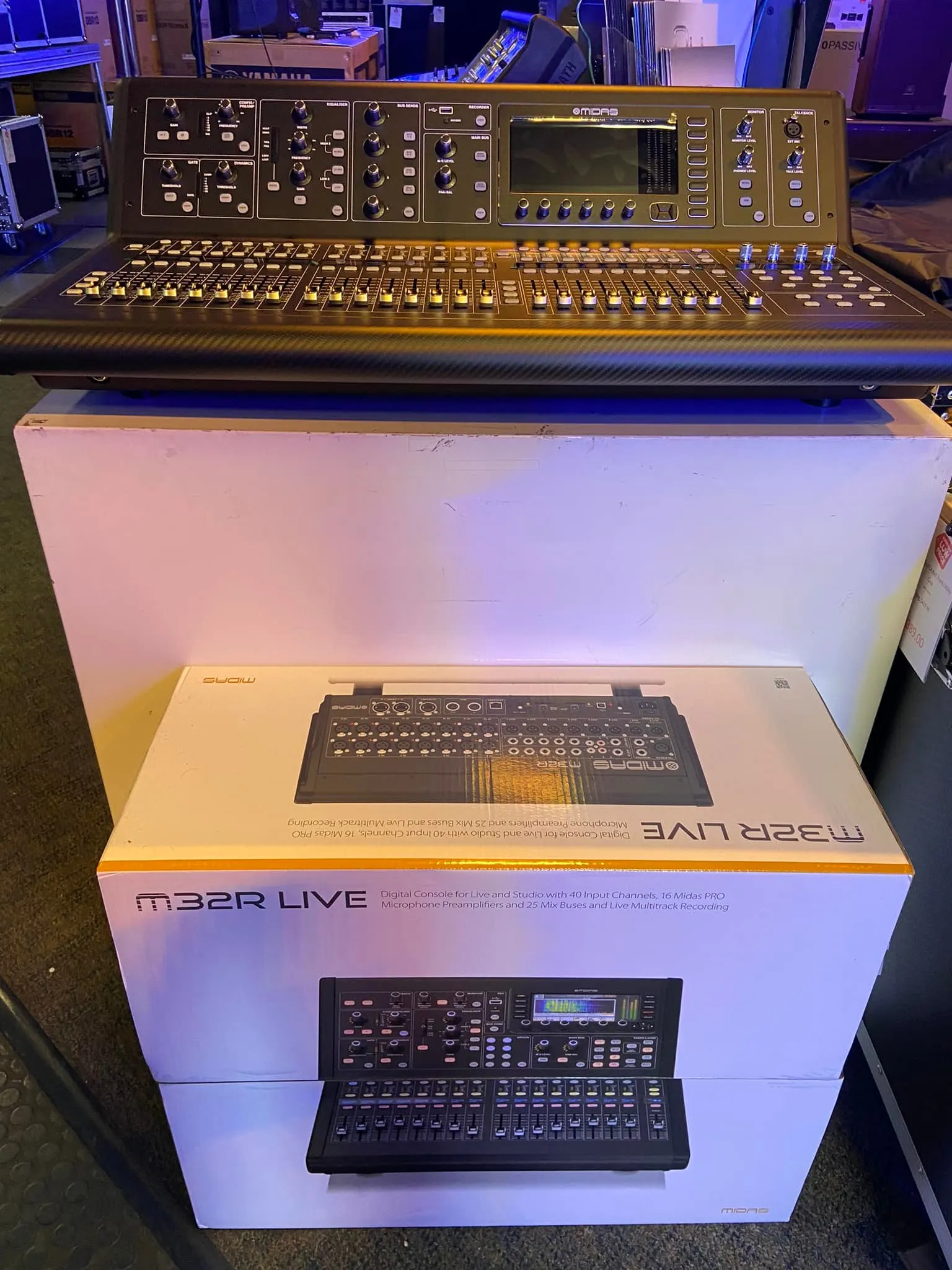 

100% Best Quality Buy 2 Get 1 Free Midas M32R Live Digital Mixer With DL32 Stage Box & 150' Cat5 Network Cable Spool