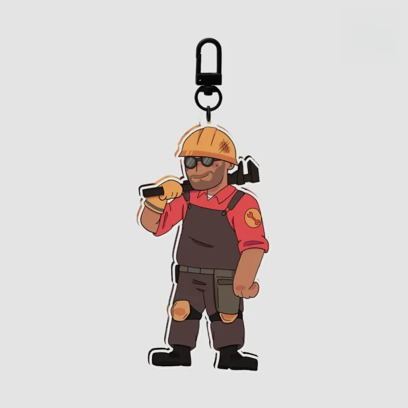 Фото Брелок из акрила с персонажем Инженера из Team Fortress 2 (TF2), сувенир по игре, подвеска для сумки, подарок для фанатов TF2 №1