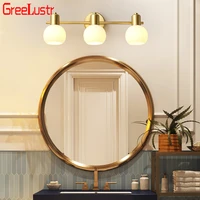 nordic luxury dresser bathroom wall lamp full copper bedroom bedside wall light 123 head minimalist mirror cabinet led lights