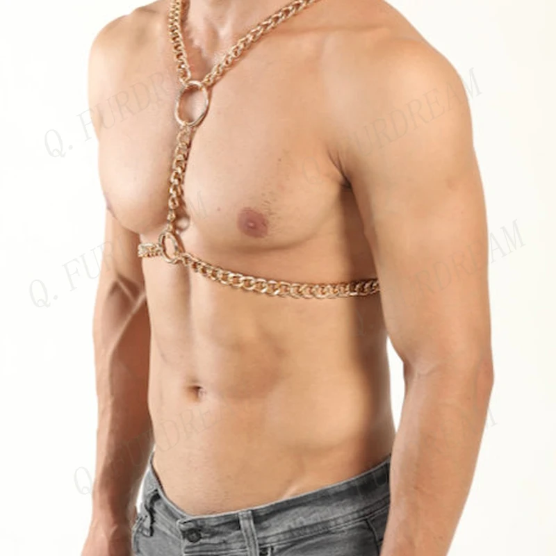 Мужской нагрудный костюм для гомосексуалистов черный регулируемый бандаж