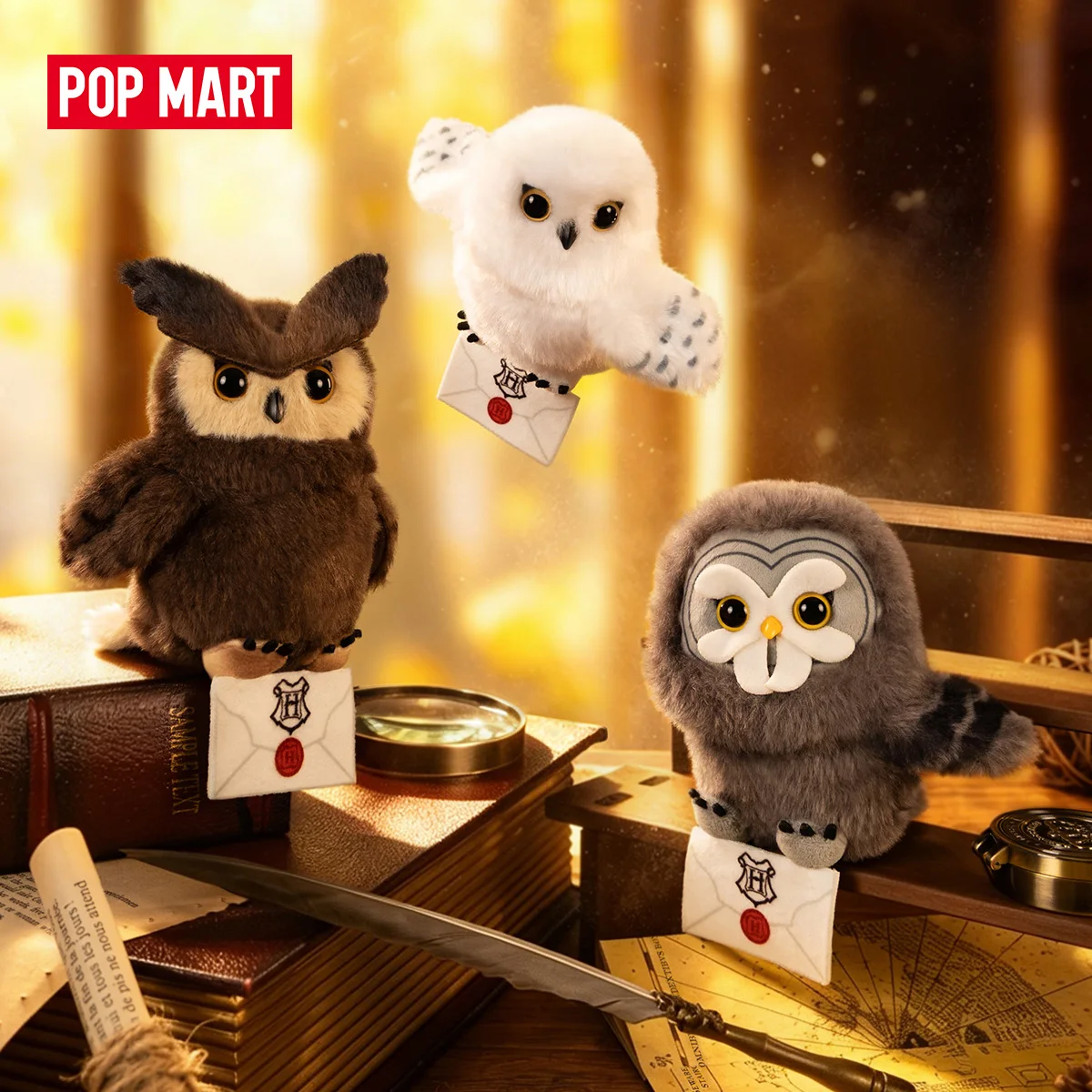 Фото 【EU EXCLD】POP MART Harry Potter - Плюшевый брелок-сова в закрытой коробке (1/4 шт.) POPMART BlindBox Mystery Box №1