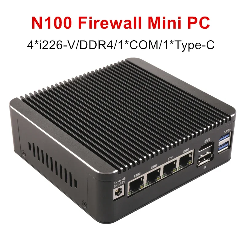 Super Deal Micro Firewall Appliance мини-ПК OPNsense VPN маршрутизатор Intel Alder Lake-N 12-го поколения N100 RJ45 4 x