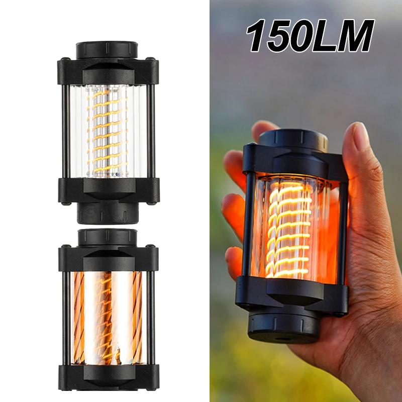 

Tungsten Filament Lamp Vintage Tent Lighting Lantern 3350mAh Rechargeable IPX4 Waterproof for Outdoor Hiking Fishing