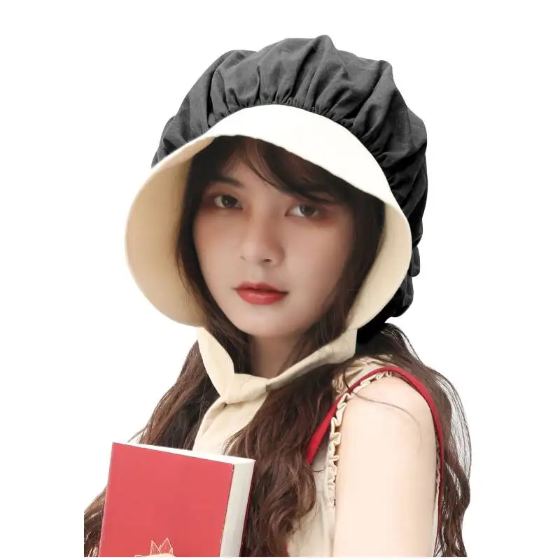 

New Design Women's Victorian Bonnet Hat Pioneer Headwear Prarie Bonnet Colonial Costume Accessory womens Colonial Felt Bonnet