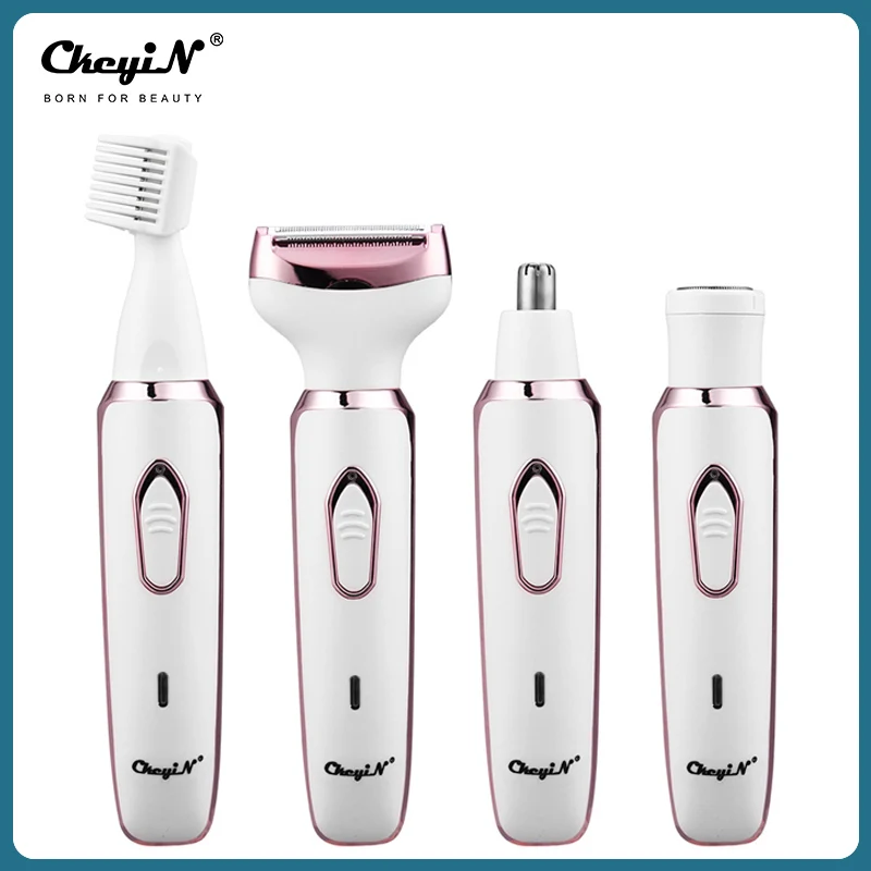 

Эпилятор 4 в 1 электробритва для женщин, триммер для волос на лице, в носу, с зарядкой от USB, бритва для зоны бикини, ног, рук, губ, Rmeoval