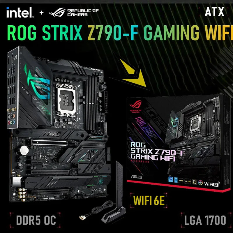 

New Z790 Mainboard ASUS ROG STRIX Z790-F GAMING WIFI Motherboard LGA 1700 DDR5 128GB M.2 Support Intel Core13th Gen Processor