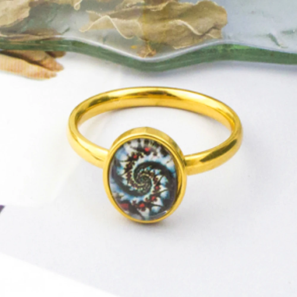 

Bohemian 2mm Flower Pattern Wedding Rings For Women's Girl Vintage 316l Stainless Steel Waterproof Jewelry Punk Accessories