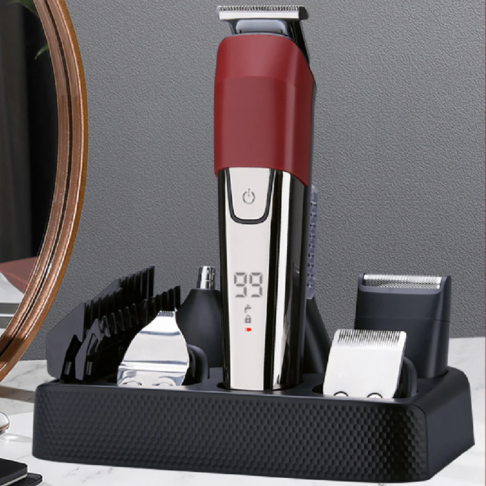 

6 in 1 Electric Hair Clipper Hair Cutting maching Wireless Trimmer Men Professional clipper machine rechargeable hair cut barber