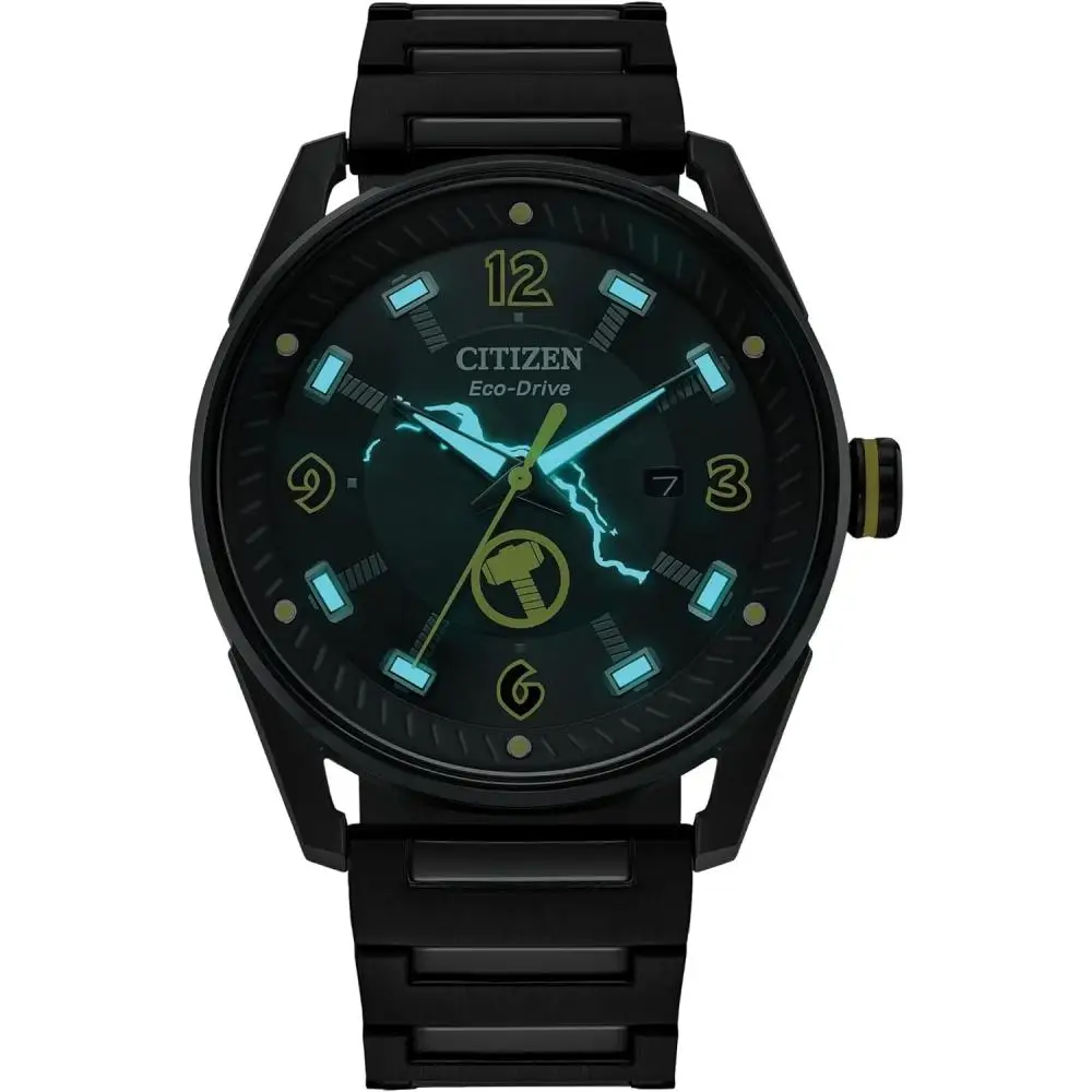 Мужские часы Citizen S Marvel So Eco Drive черного цвета