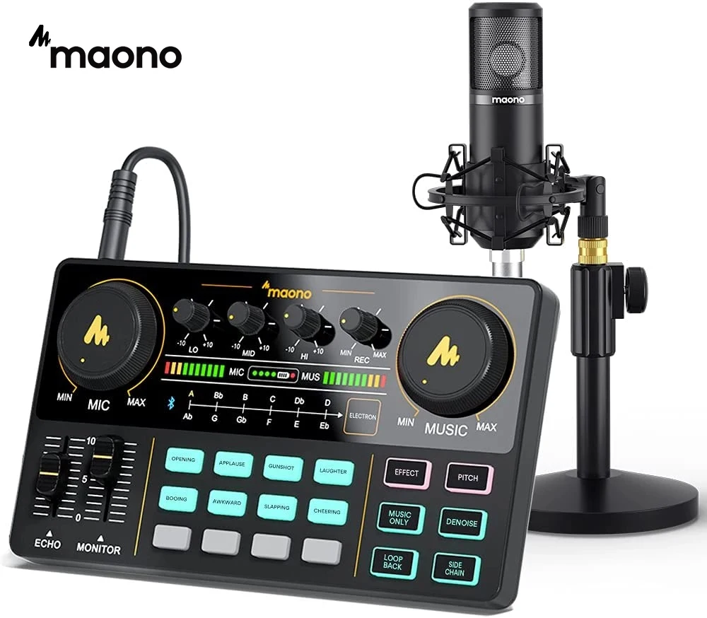 

Audio Interface,MAONO Maonocaster Lite ALL-IN-ONE Podcast Studio With 25mm Large Diaphragm Microphone For Streaming,Youtubem,Dj