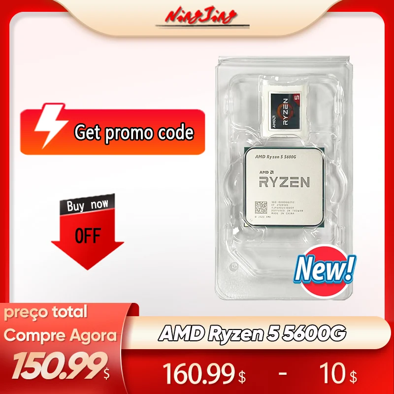  Процессор AMD Ryzen 5 5600G NEW R5 5600G 3,9 ГГц шестиядерный двенадцати потоков 65 Вт Процессор L3 = 16M 100-000000252 разъем AM4 новый, но без вентилятора