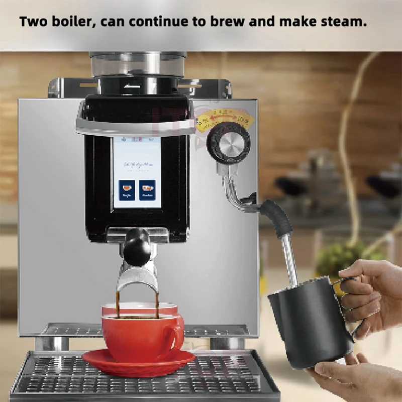 "ITOP Professional SemiAuto Coffee Machine 20Bar Two Boiler Water Pipe