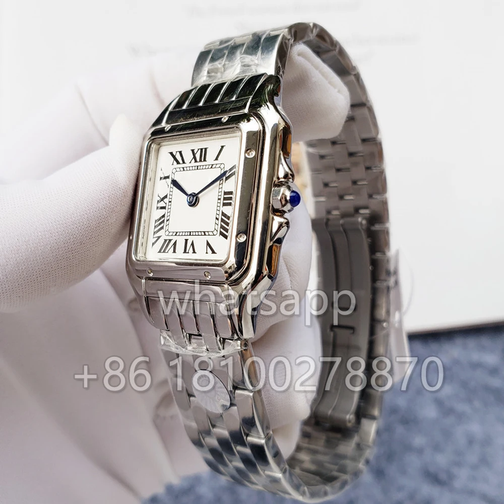 2024 женские часы из нержавеющей стали 22 мм 27 кварцевые стальные для женщин