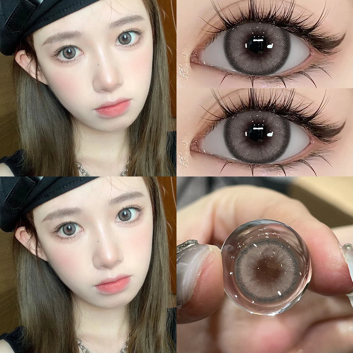 Коричневые линзы для глаз корейские натуральные 0-6 00 градусов цветные контактные