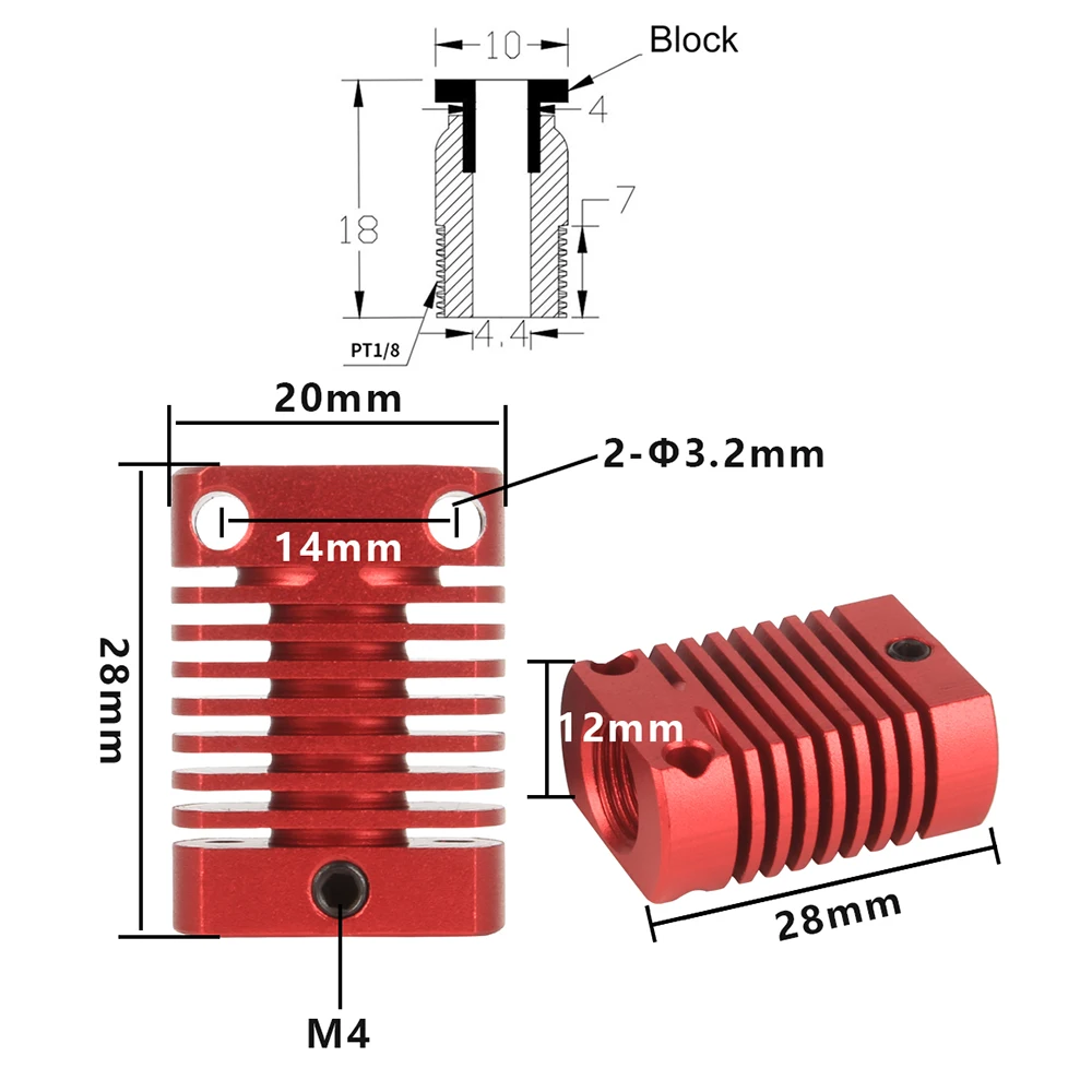 3D Printer Parts/Accessories CR8/CR10 All Metal Heatsink Hot Head Mk8/mk10 Extruder Hotend 1.75MM 3mm Filament For Ender 3 CR10S images - 6