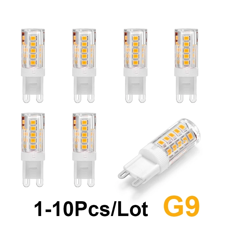 1-10P Brightest G9 LED Lamp AC 220V 3W Ceramic SMD2835 LED Bulb 360 Beam Angle Chandelier Light Spotlight Replace Halogen Lights