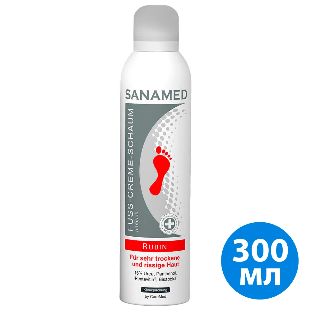Санамед рубин Крем-пенка для кожи ног склонной к повреждениям Sanamed Rubin Ruby cream-foam for