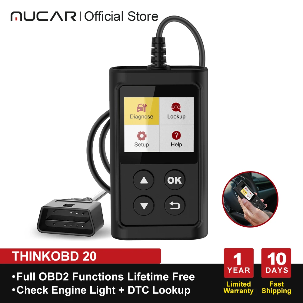 

Диагностический сканер THINKOBD 20, диагностический инструмент для автомобиля, считыватель кодов, проверка освещения двигателя, диагностика DTC, ...