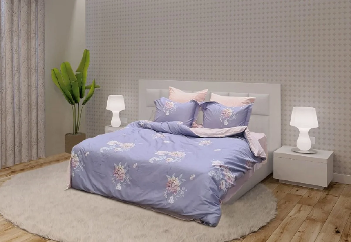 Постельного белье Турция сатин печать 100% хлопок KB-494 размер 1 5 спальный 2-х сп