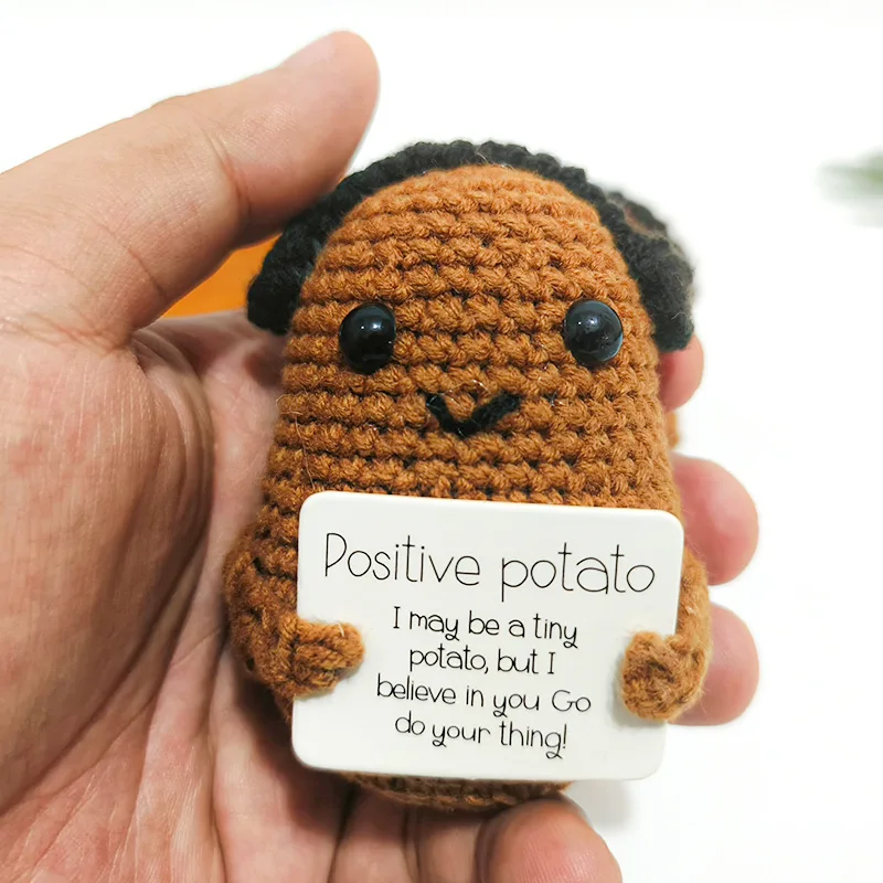 Забавный вязаный товар Рождественский положительный картофель милая шерстяная