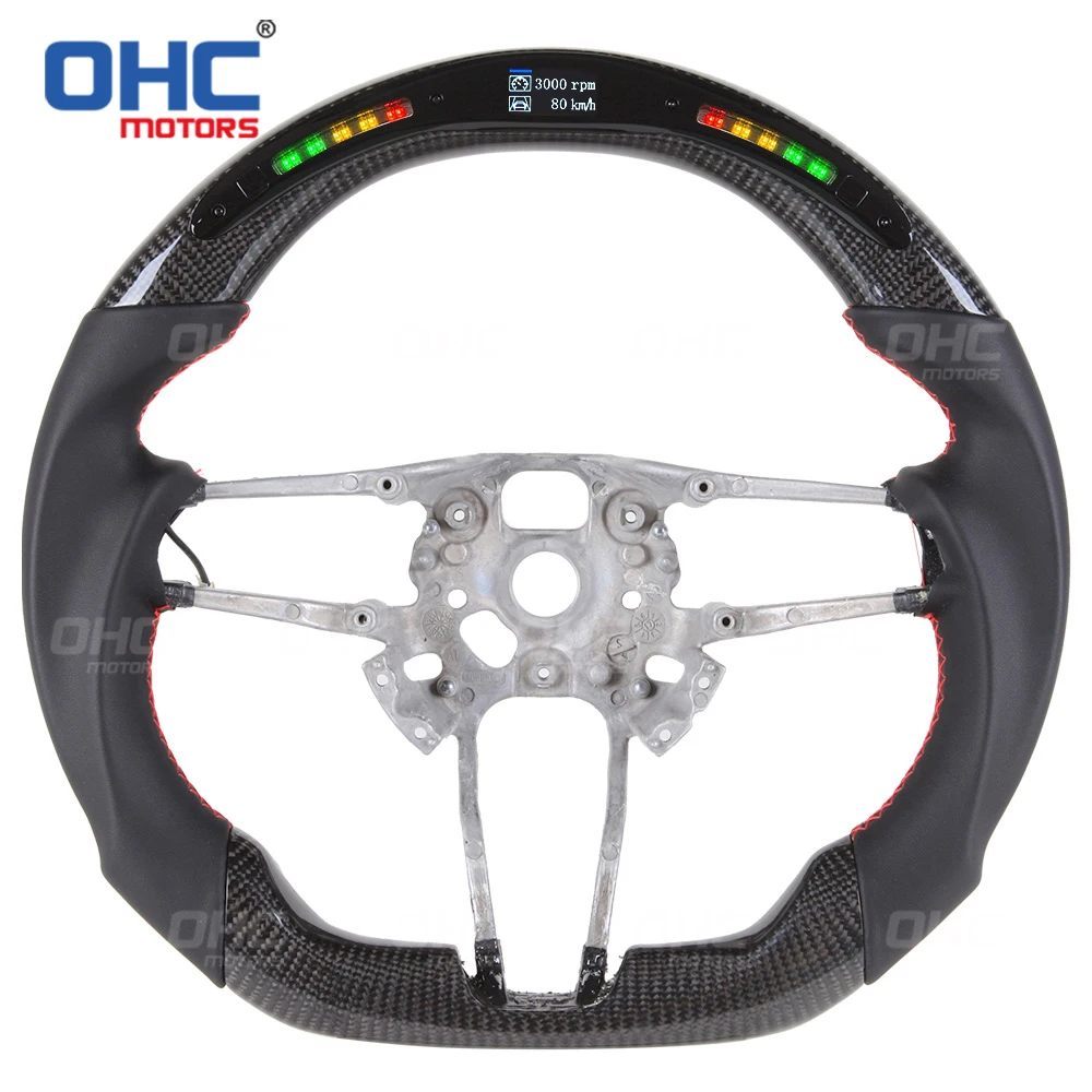 

Real Carbon Fiber LED Steering Wheel compatible for Porsche Macan Cayenne Panamera 911 LED Performance Steering Wheel