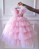 tulle blush pink flower girl dresses floor length ruffles little girl wedding dress communion dresses birthday photoshoot gowns