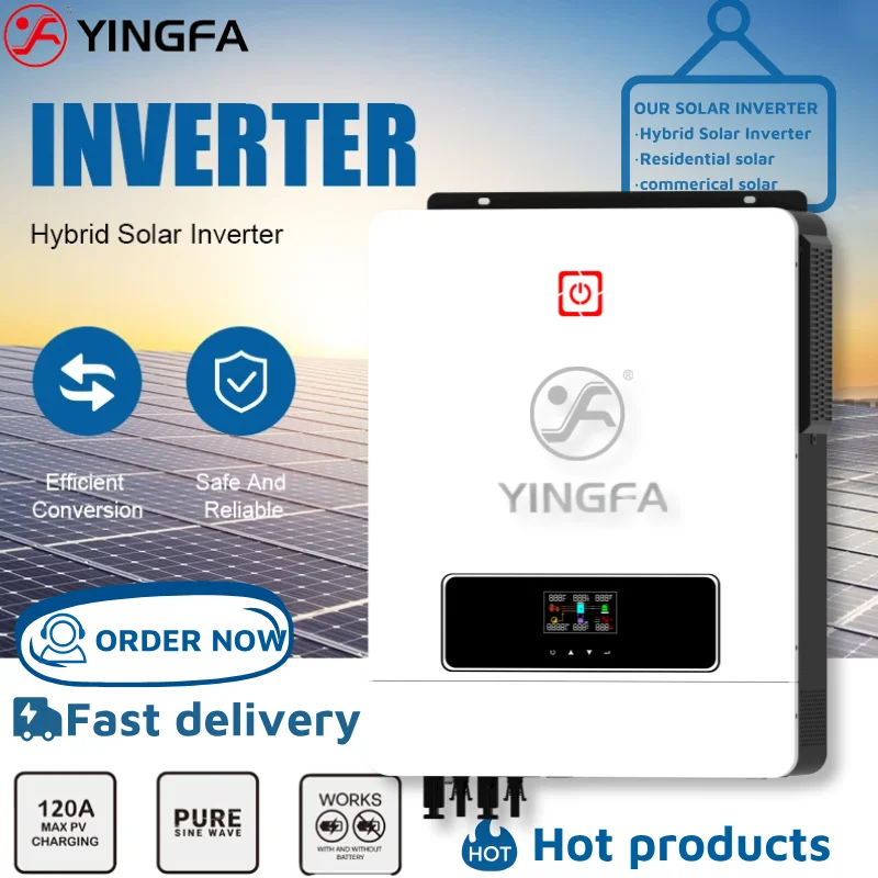 Гибридный инвертор YINGFA 8 2 кВт/10 кВт зарядка Mppt 160 А двойной выход 48 В постоянного
