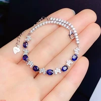 100 natural jewelry 925 sterling silver sapphire bracelet for women party birthday got engaged marry gift new year valentines